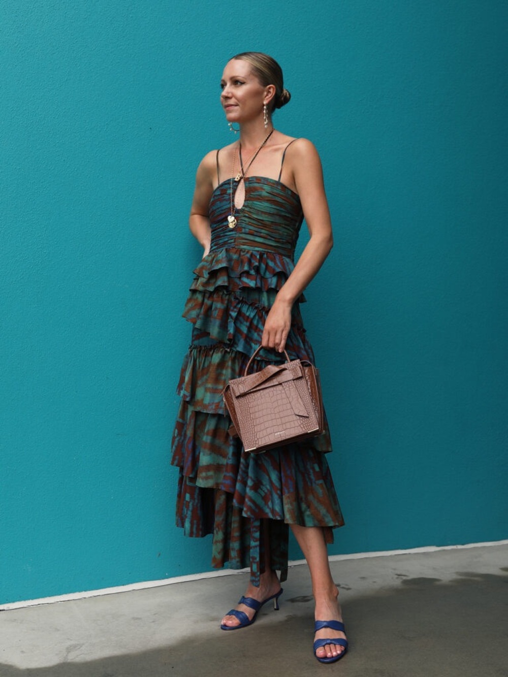 Ulla Johnson Zenat Runway Silk Ikat Tiered Halter Dress Emerald Size 6 - Picture 14 of 17